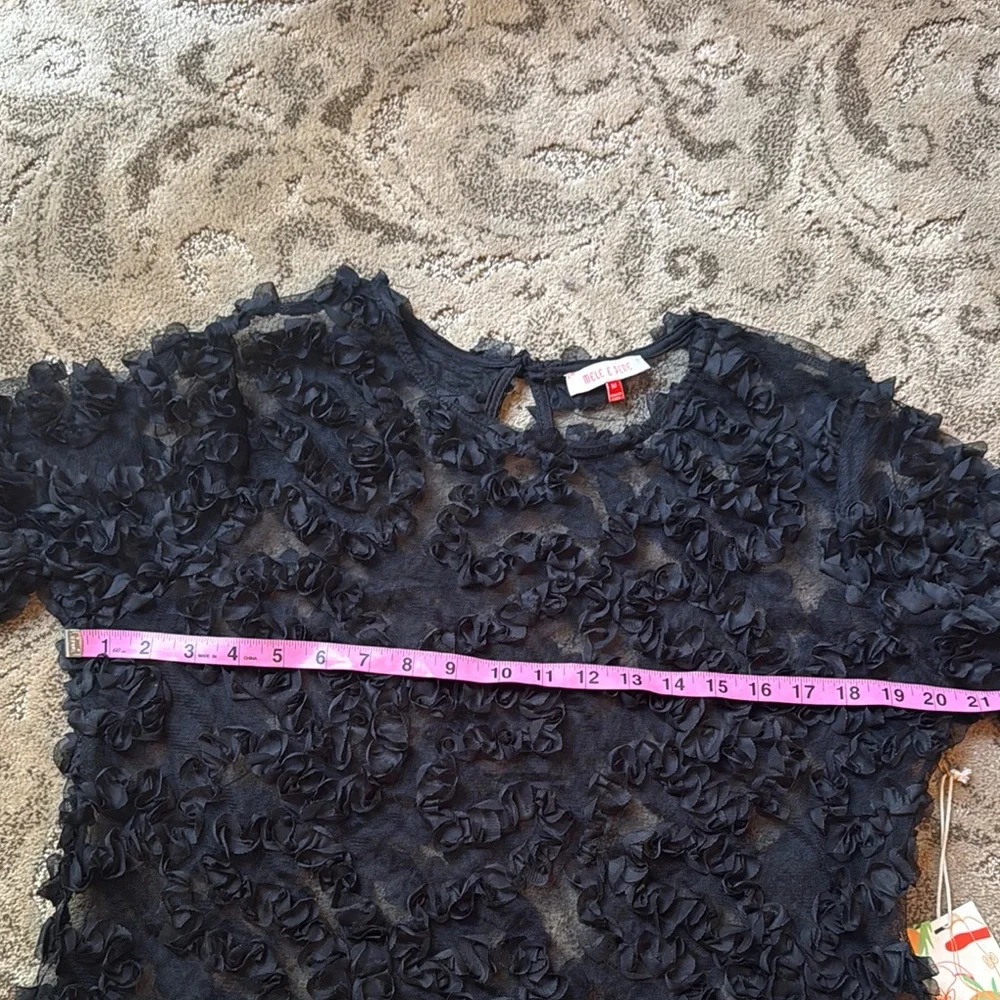 Black Floral Sheer Top
